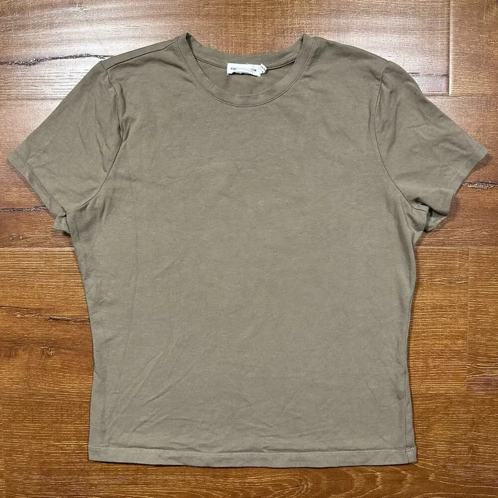 Good American Baby T Shirt Womens L Gray Short Sleeve Crew Neck Basic City Retro